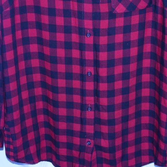 J Jill Buffalo Check Soft Flannel Shirt Long Roll Tab Sleeves  Rounded Hem - Picture 15 of 16